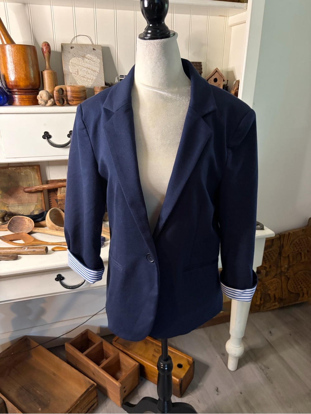 Nicole Miller Classic Navy Women's Blazer - Tailored Single-Button Jacket